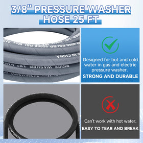 RIDGE WASHER non-marking hose protects surfaces during home and workshop use.