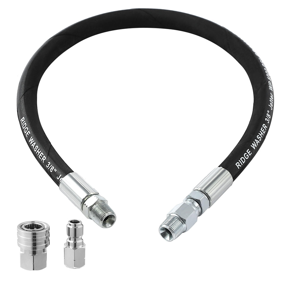 RIDGE WASHER pressure washer whip hose 2 ft with swivel for smooth high pressure connections