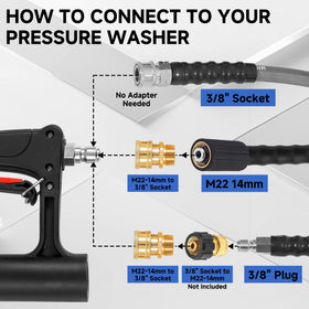RIDGE WASHER surface cleaner leak-proof handle keeps connections dry