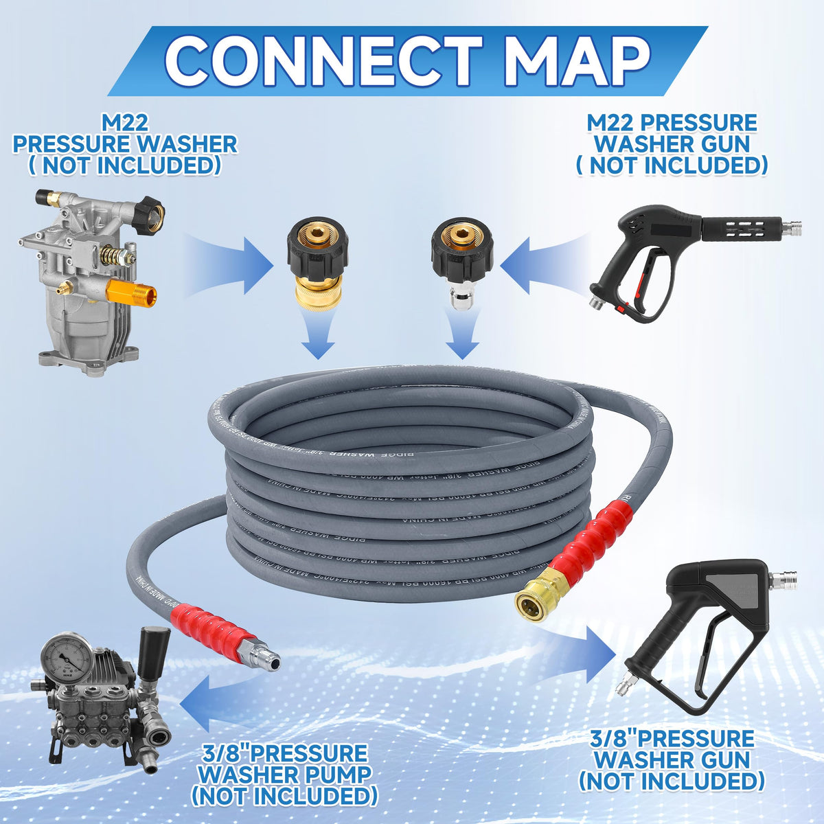 RIDGE WASHER tear-resistant braid provides durability under demanding pressure.