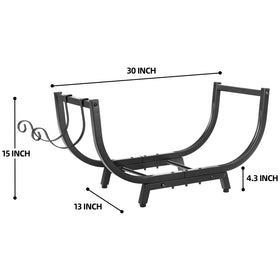 RIDGEPOLE reinforced steel-frame firewood rack offers stability for busy patios and near fireplaces.