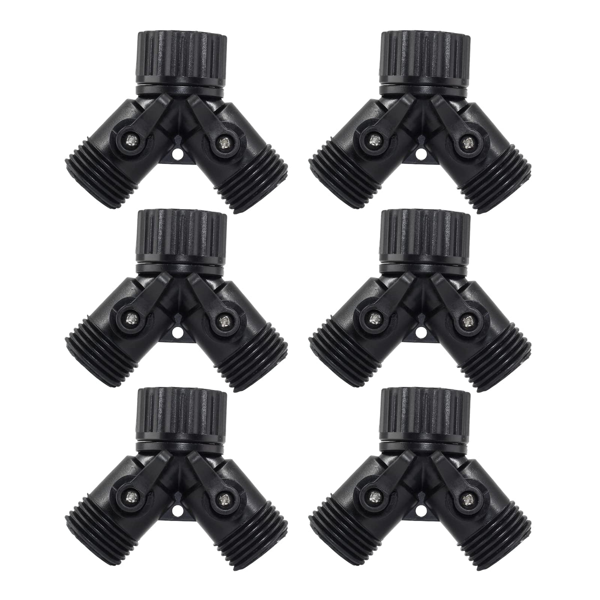 Rierdge 2-way hose adapter enables splitting water to two hoses for efficient garden watering.