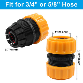 Rierdge hose repair connector enables easy installation without tools.