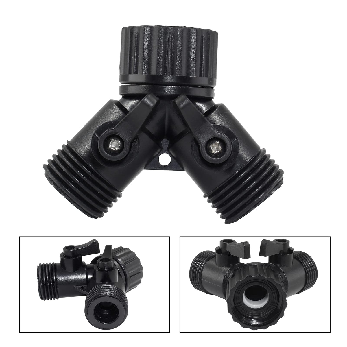 Rierdge plastic hose splitter is rust-free and durable for long-term outdoor use.