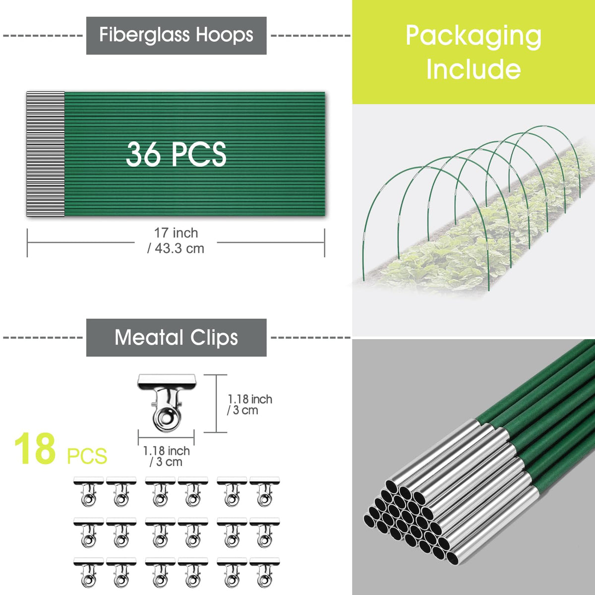 RIFNY aluminum connectors ensure sturdy, reusable hoop connections.