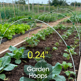 RIFNY 17-inch fiberglass rods form a flexible garden tunnel backbone.