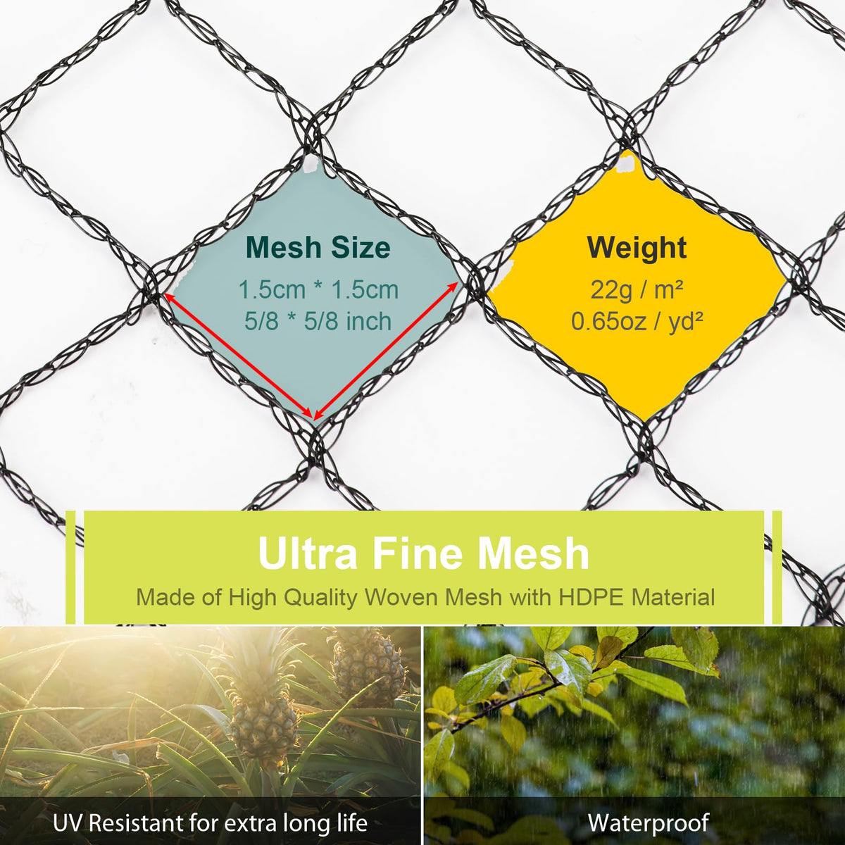 RIFNY 5/8-inch mesh blocks small animals without tangling