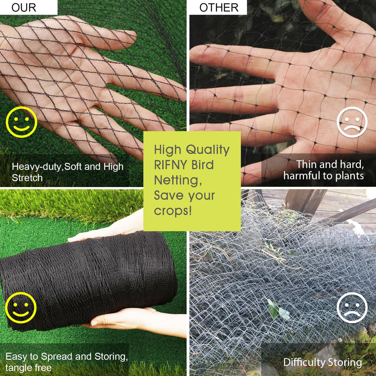 RIFNY Netting laid over fruit trees to deter birds