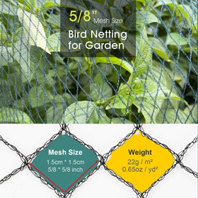 RIFNY Heavy duty netting shields crops in sunny garden