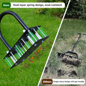RIFPOD aerator shows 15 spikes for thorough soil penetration and even aeration.
