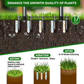 RIFPOD adjustable height feature to customize aeration for lawn conditions.