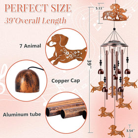 Riletese Dachshund Wind Chimes on porch add charming yard accents
