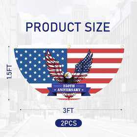 Riletese patriotic bunting with eagle design for double-sided visibility