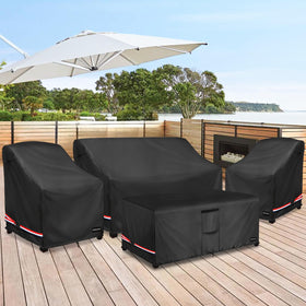 Rileytee all-weather protection for patio furniture against UV and wind.