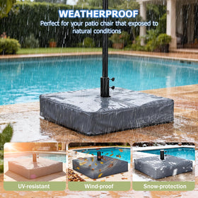 Rileytee all-weather protection for umbrella bases throughout the year