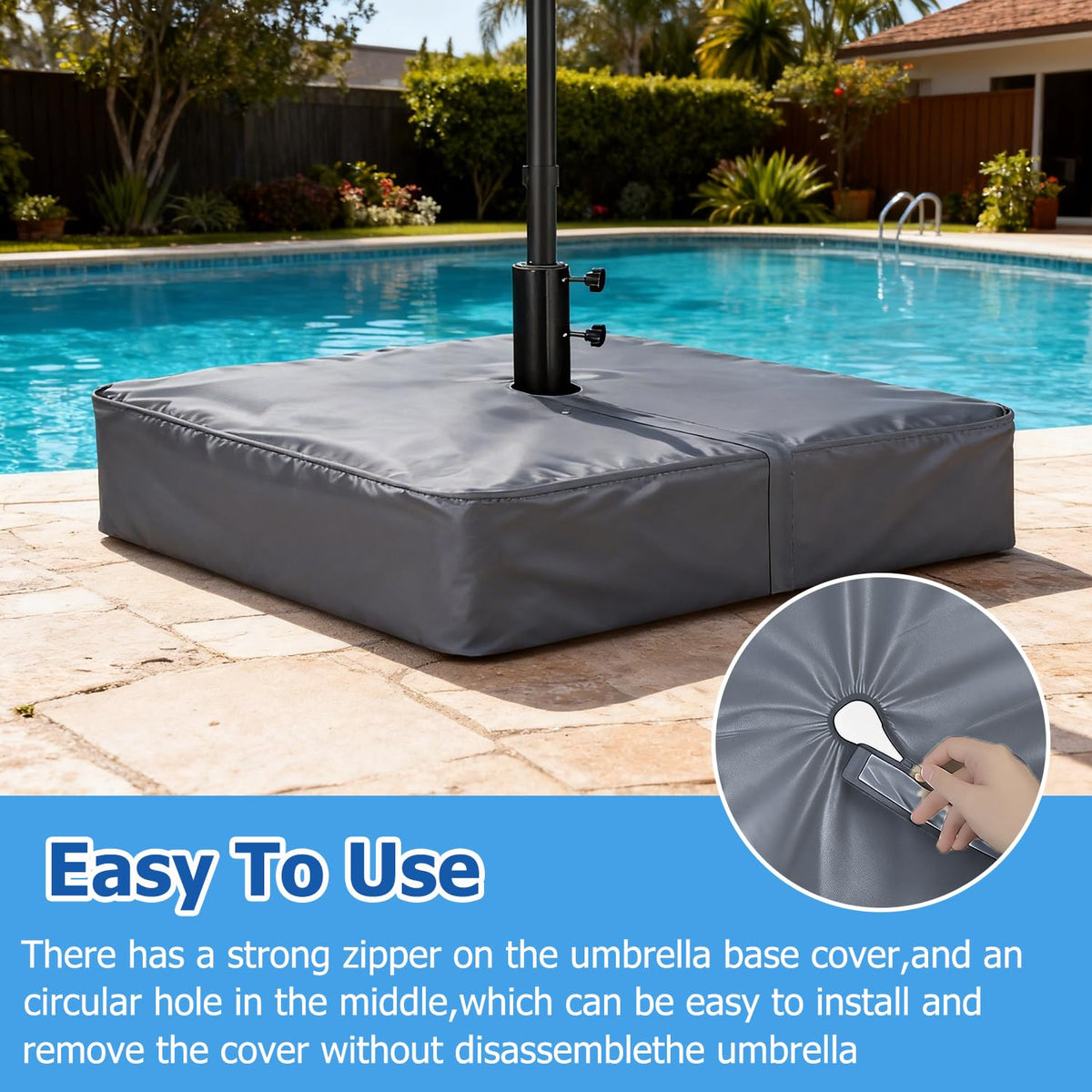 Rileytee elastic cord bottom secures cover even in wind