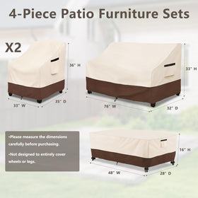 Rileytee loveseat cover demonstrating full coverage for outdoor seating