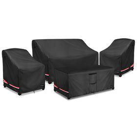 Rileytee loveseat cover shields against rain and dirt.