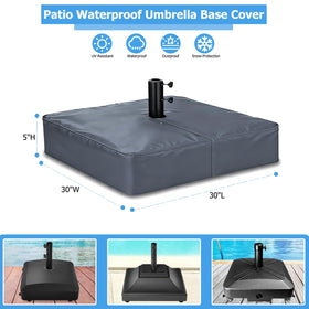 Rileytee base cover on square umbrella base for quick setup