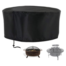 Rilime 42-inch round fire pit cover protecting standard pits from rain and sun