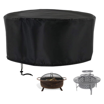Rilime 42-inch round fire pit cover protecting standard pits from rain and sun