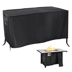 Rilime rectangular fire pit cover 43in front view protecting from rain
