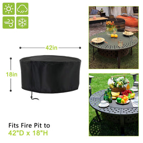 Rilime waterproof oxford 420D fabric cover keeps the pit dry outdoors