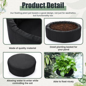 RimCereal fabric floating planter close-up shows durable non-woven and EVA materials