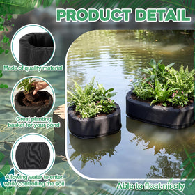 RimCereal floating pond planter black fabric texture highlights sturdy materials.