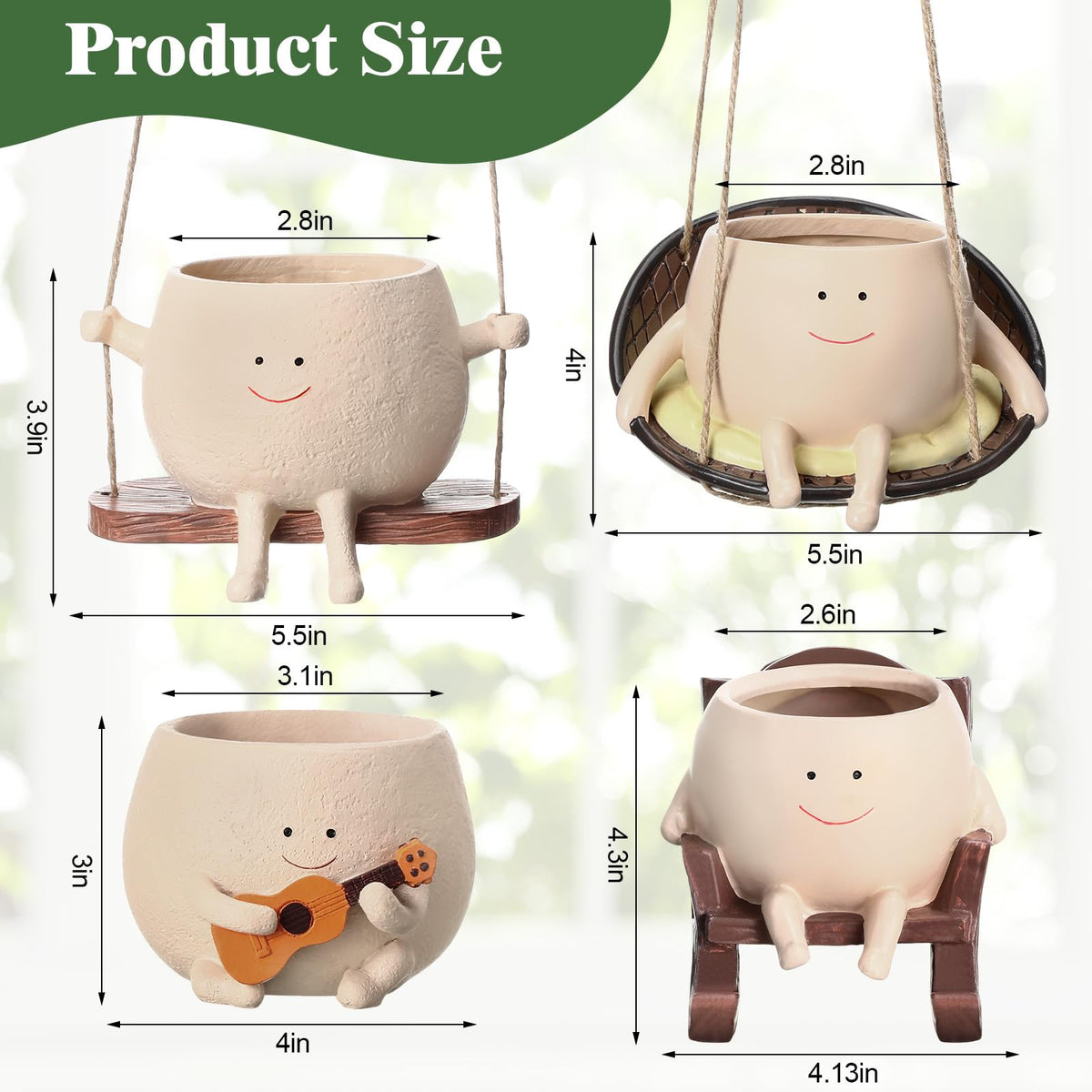 RimCereal rocking-chair planter with smile design for playful decor