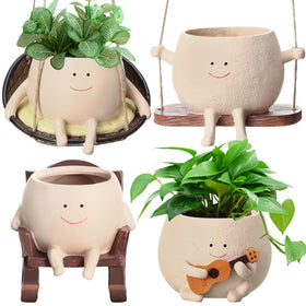 RimCereal smile-face hanging planter adds cheerful indoor greenery