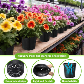 RimCereal thick soft-plastic nursery pots are durable and reusable