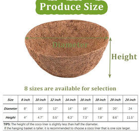 Rimonasure coconut fiber liner supports plant roots with breathability.