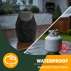 Rimwig windproof propane tank cover with drawstring secured