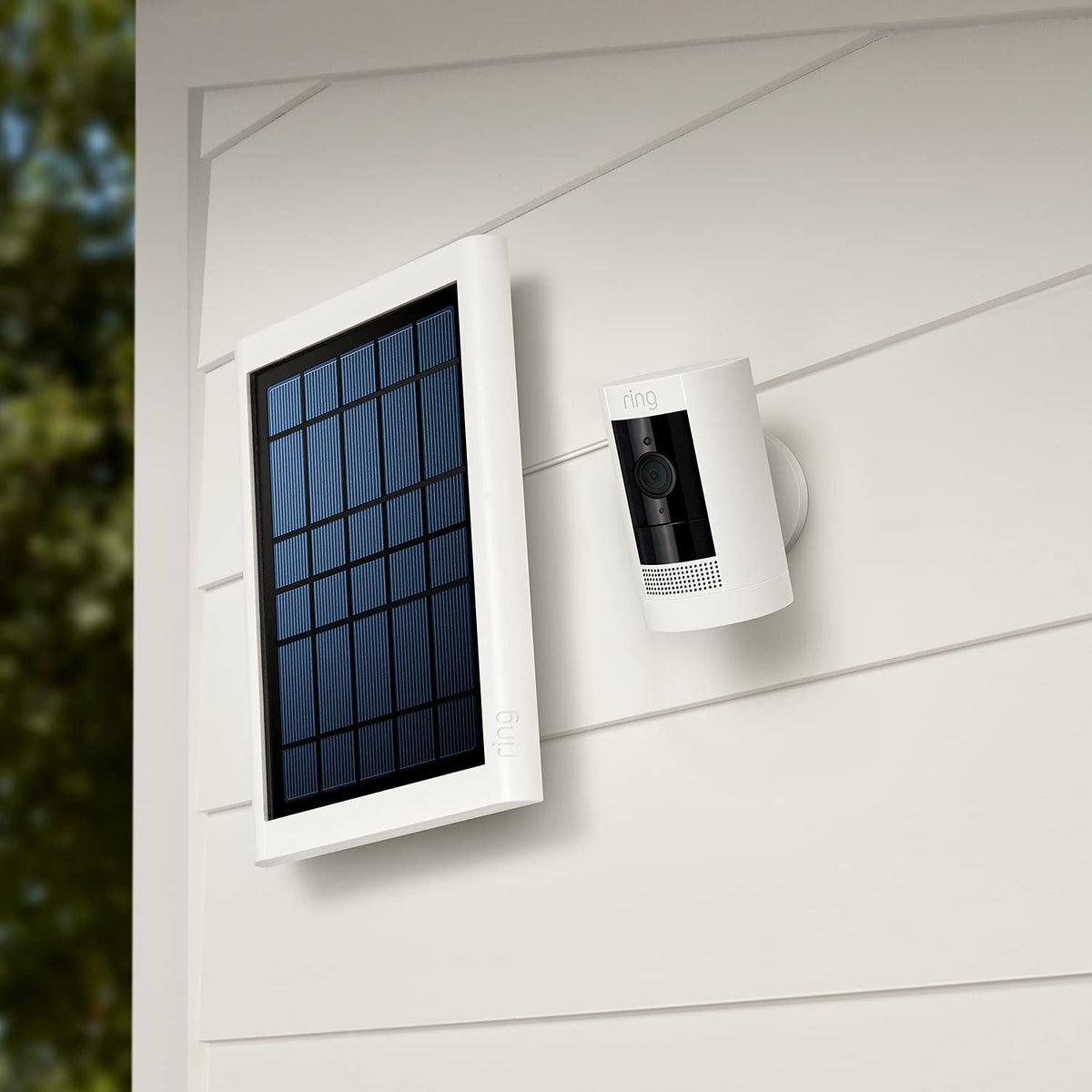 Ring Super Solar Panel with adjustable mounting bracket positioned for optimal sun exposure.