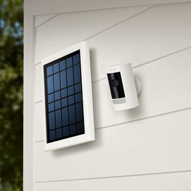 Ring Super Solar Panel with adjustable mounting bracket positioned for optimal sun exposure.