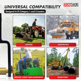 Rinkou compatible with mowers, planes, and spreaders for versatility