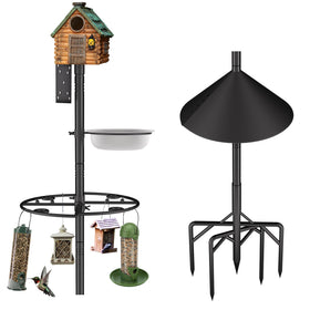 RINLAIN bird feeder pole stand at 95 inches for stable outdoor placement