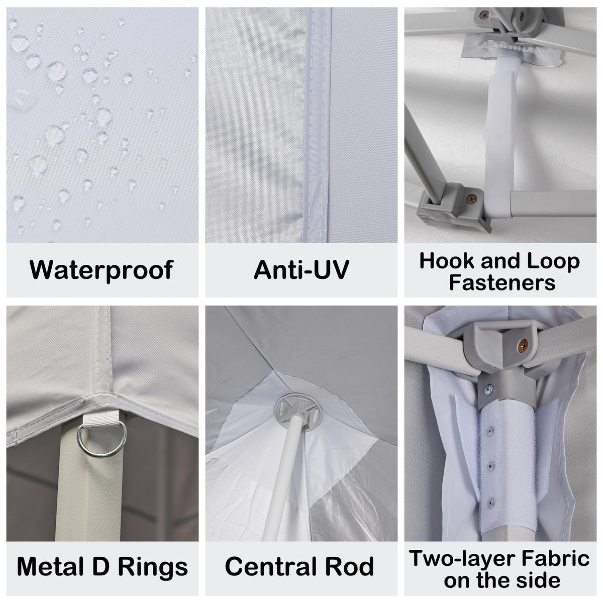 Rinling silver-coated fabric offers UV protection during sun.