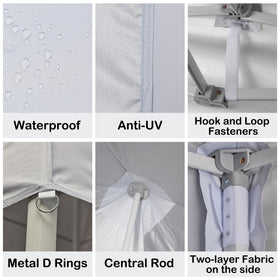 Rinling silver-coated fabric offers UV protection during sun.