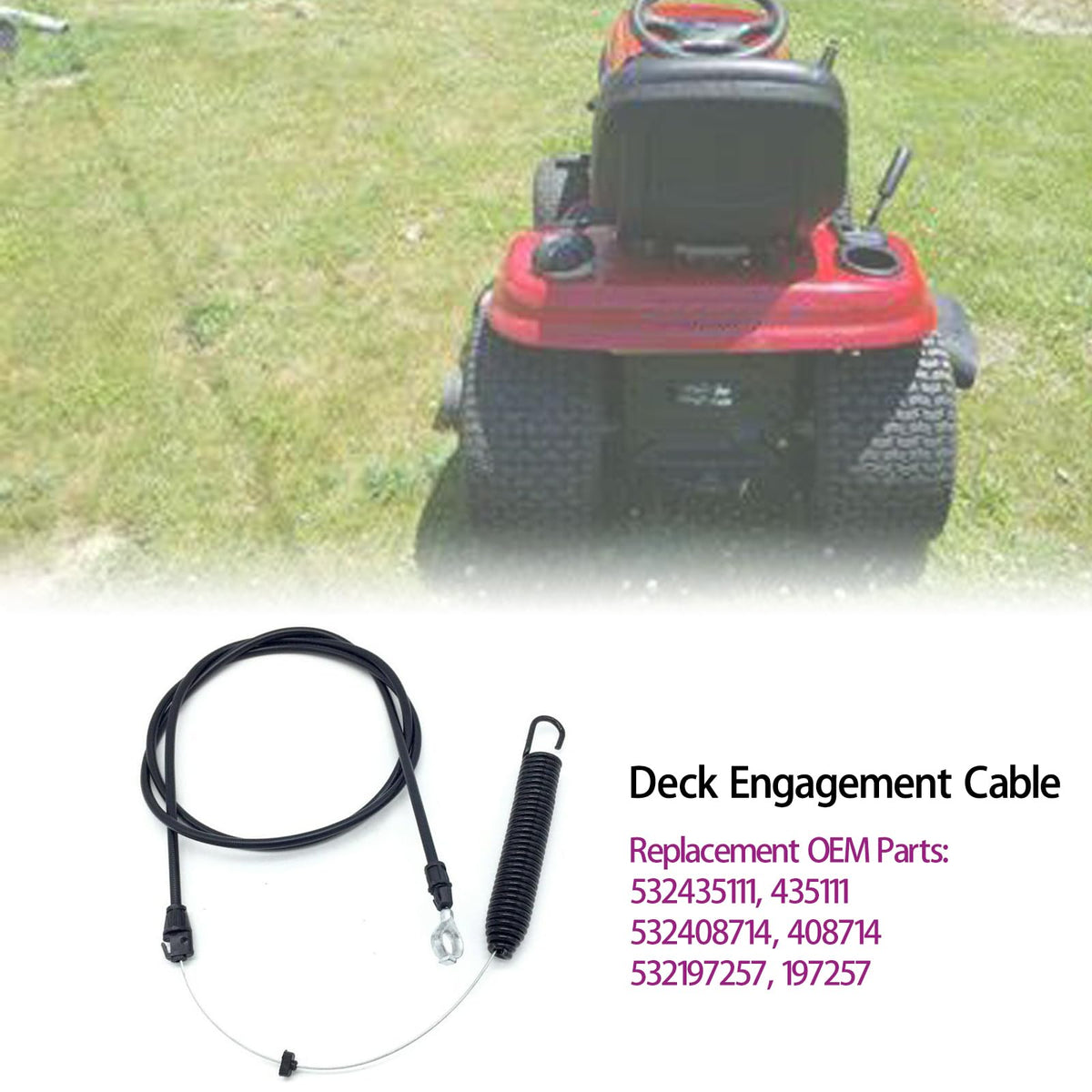 Rinlius deck engagement cable for Craftsman YT4000 improves clutch control