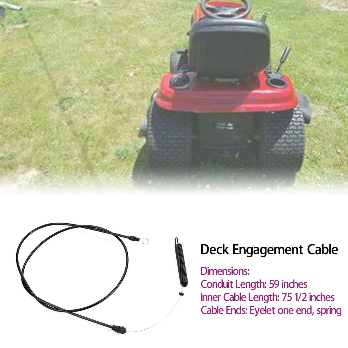Rinlius deck engagement cable for Craftsman YTS4000 supports precise deck engagement
