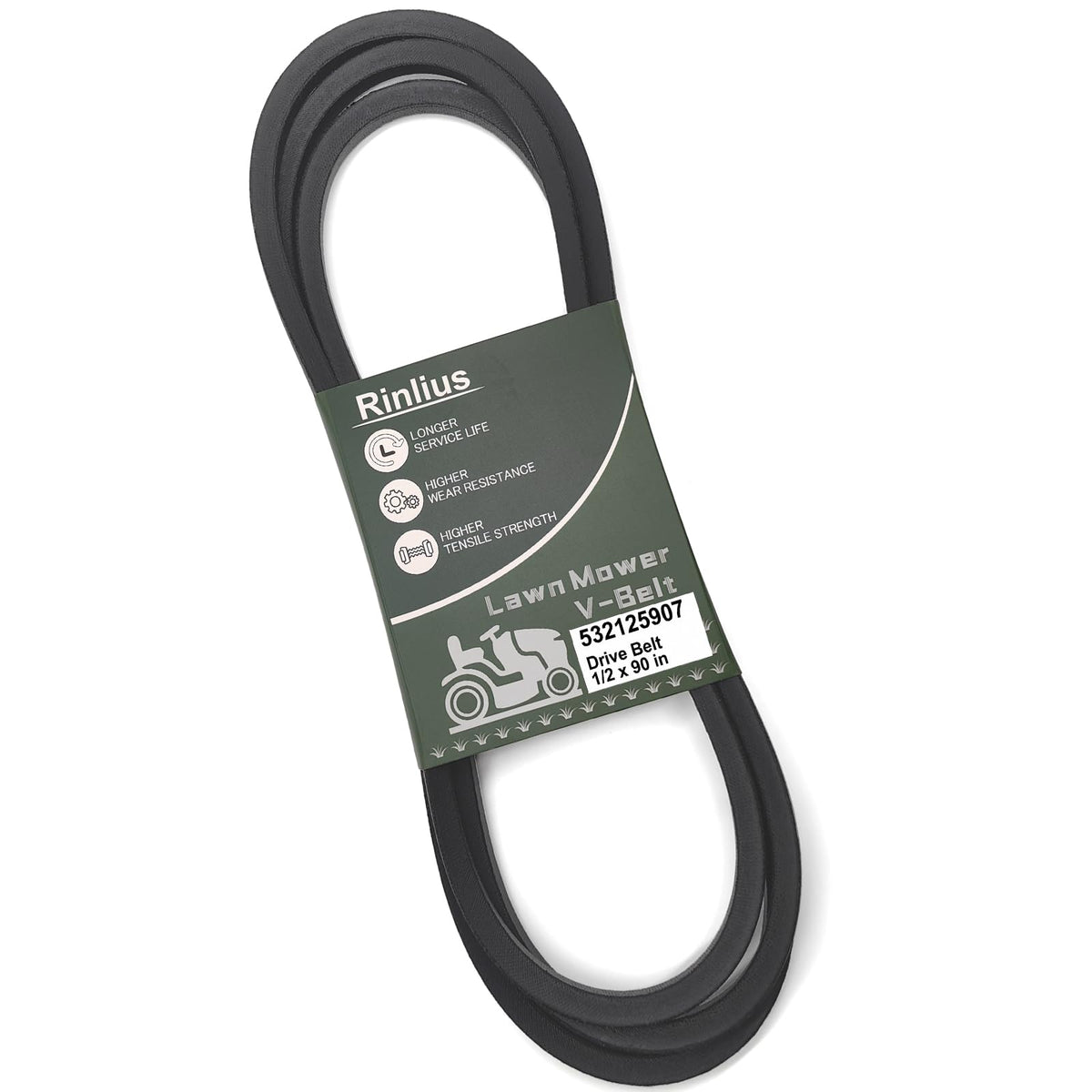 Rinlius mower drive belt 532125907 for reliable lawn maintenance