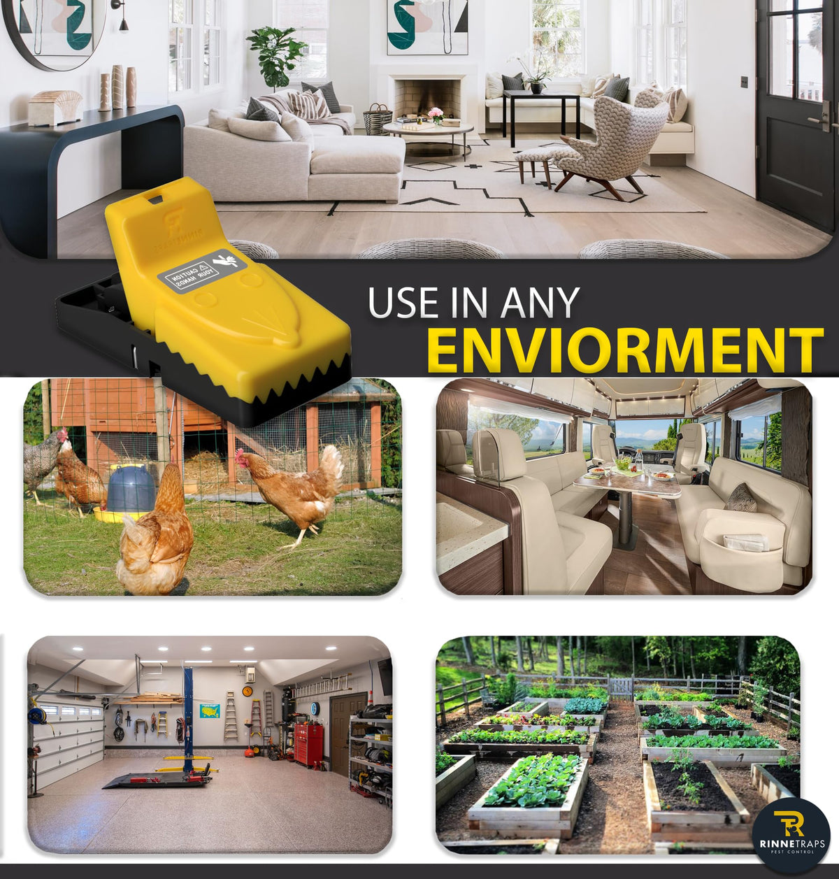 RinneTraps Snap N Trap made in USA highlights domestic production quality.