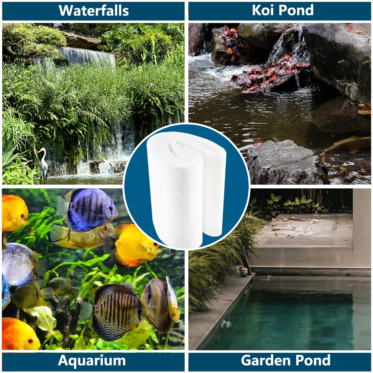 RINOO pond filtration pad in a filtration system for clearer water outcomes.