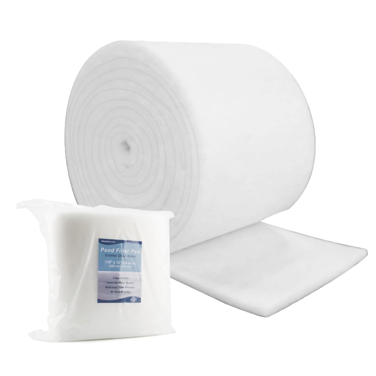 RINOO white koi pond filter pad cut to fit demonstrates precise sizing for custom filtration.