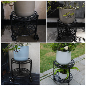Rioneta 2-tier rolling plant stand tool-free assembly in minutes