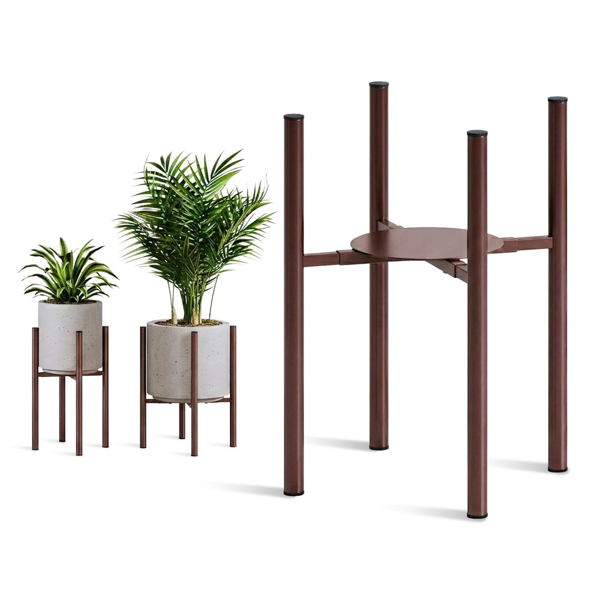 Rioneta adjustable plant stand holding 8–14 inch pot for flexible indoor use