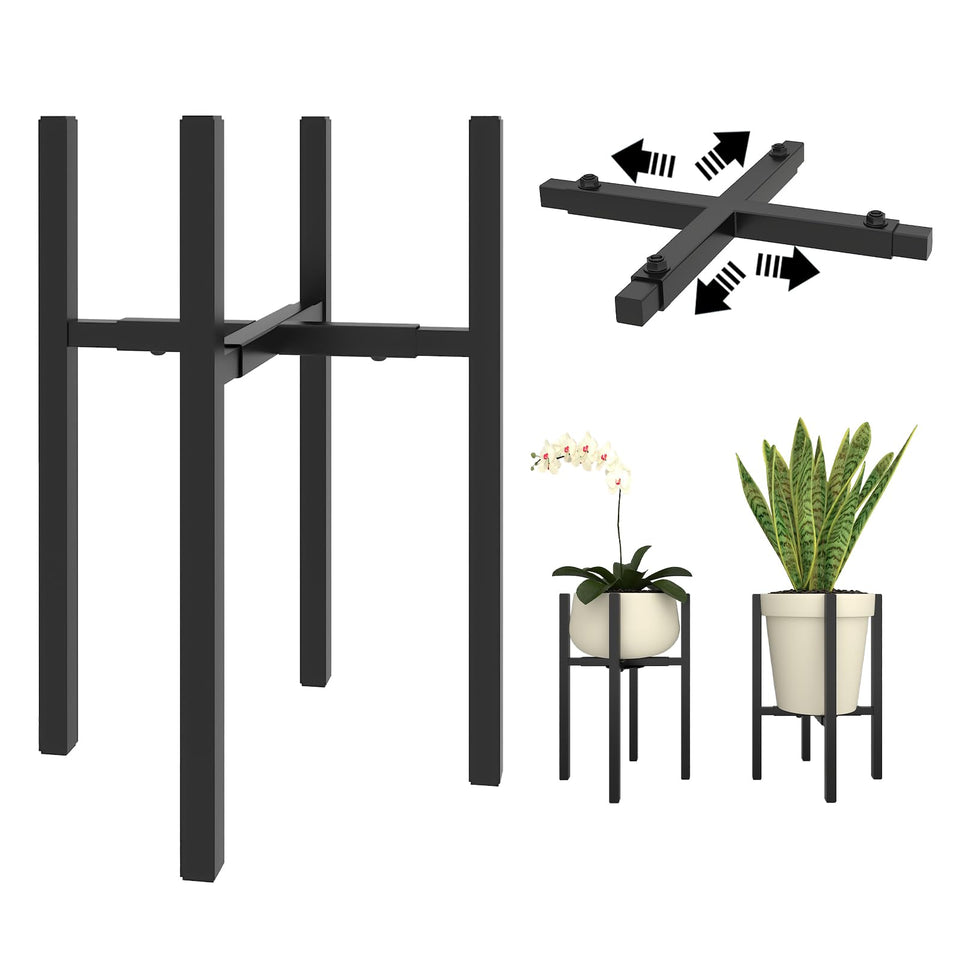 Rioneta adjustable plant stand holding a 9–15 inch pot for flexible indoor display.