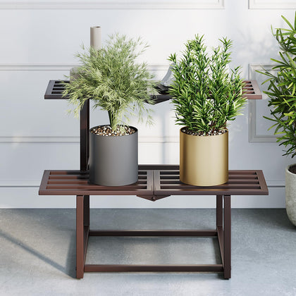 Rioneta foldable plant stand for indoor and outdoor use, space-saving design.